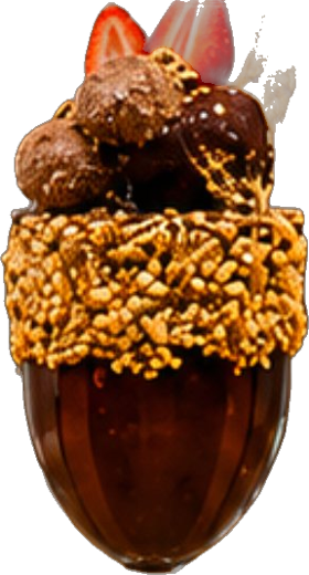 Taça Ferrero Rocher com açaí, Nutella e castanhas